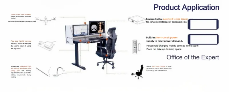 Station de travail de lecture d'images médicales par gravité 0